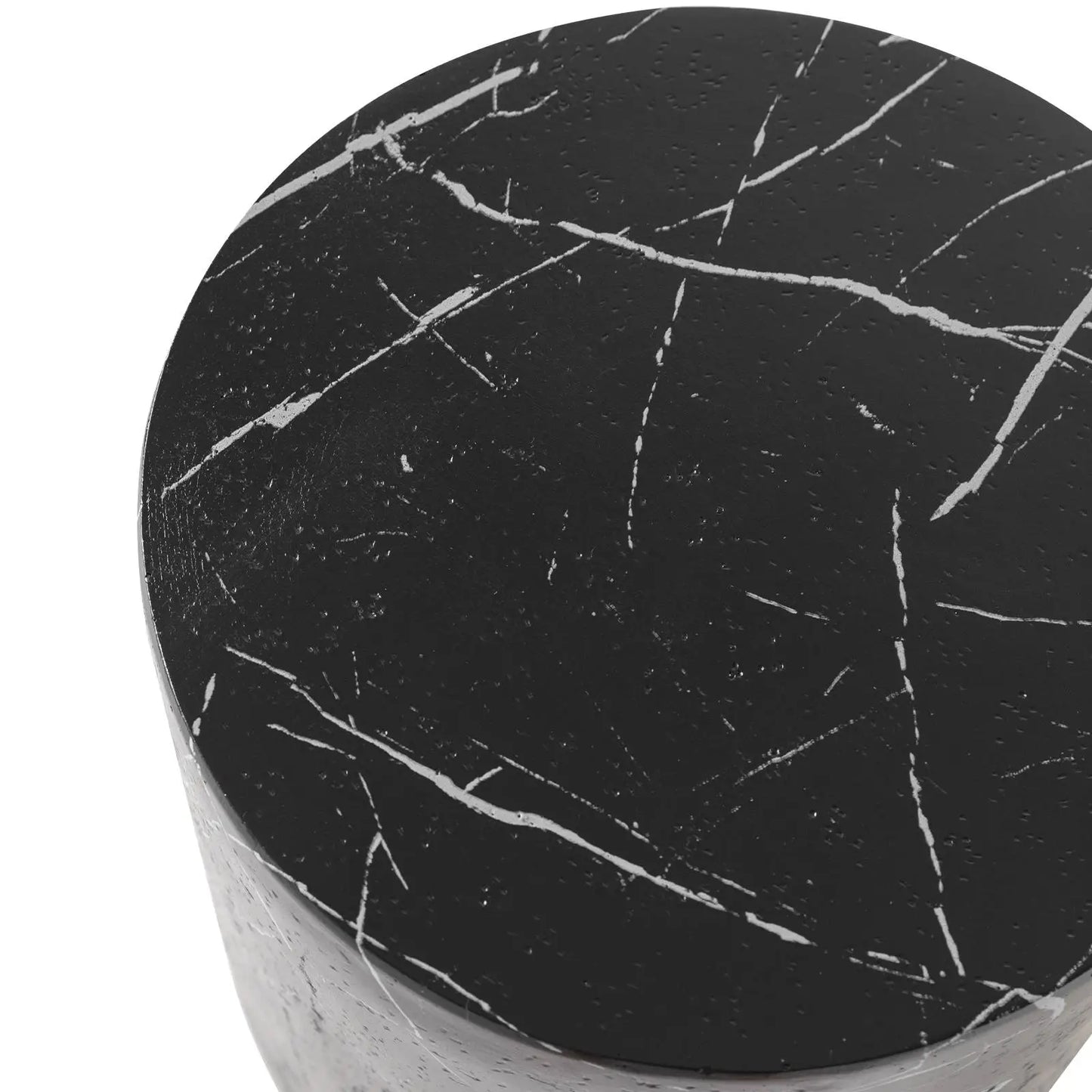 LeisureMod Ramble 14" Wide Round Side Table – Modern Fiberstone Accent End Table for Indoor or Outdoor Use, Weather-Resistant for Patio, Balcony, or Living Room