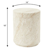 LeisureMod Ramble 14" Wide Round Side Table – Modern Fiberstone Accent End Table for Indoor or Outdoor Use, Weather-Resistant for Patio, Balcony, or Living Room