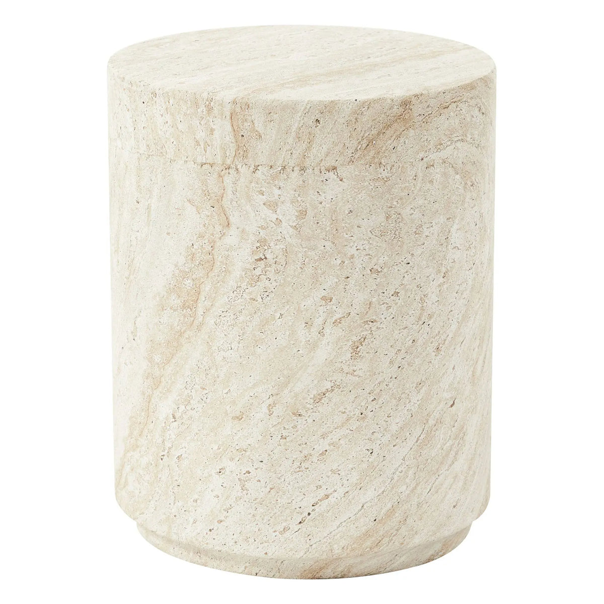LeisureMod Ramble 14" Wide Round Side Table – Modern Fiberstone Accent End Table for Indoor or Outdoor Use, Weather-Resistant for Patio, Balcony, or Living Room