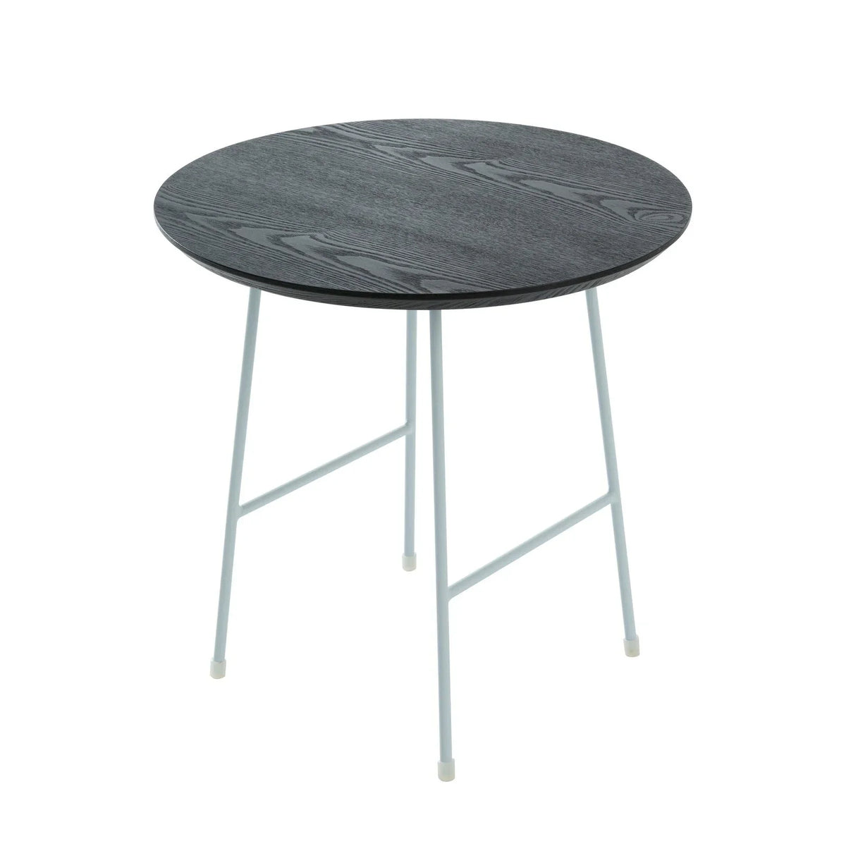 Rossmore Round Side Table with MDF Wood Tabletop in White Steel - Elax Furniture