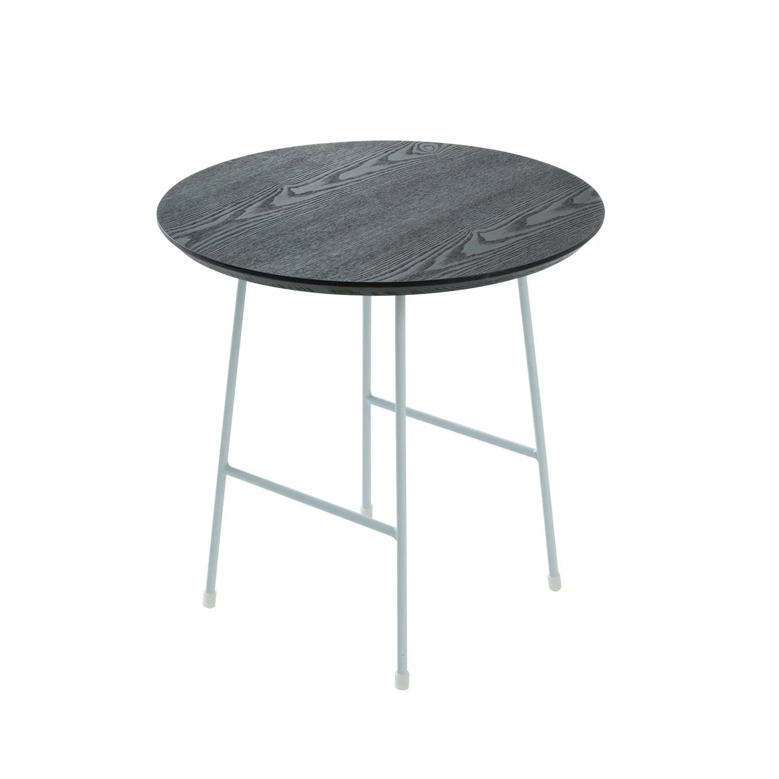 Rossmore Round Side Table with MDF Wood Tabletop in White Steel - Elax Furniture