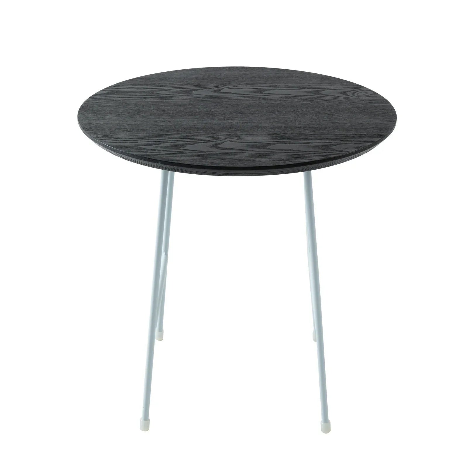 Rossmore Round Side Table with MDF Wood Tabletop in White Steel - Elax Furniture