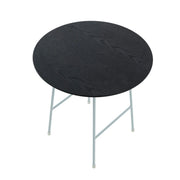 Rossmore Round Side Table with MDF Wood Tabletop in White Steel - Elax Furniture