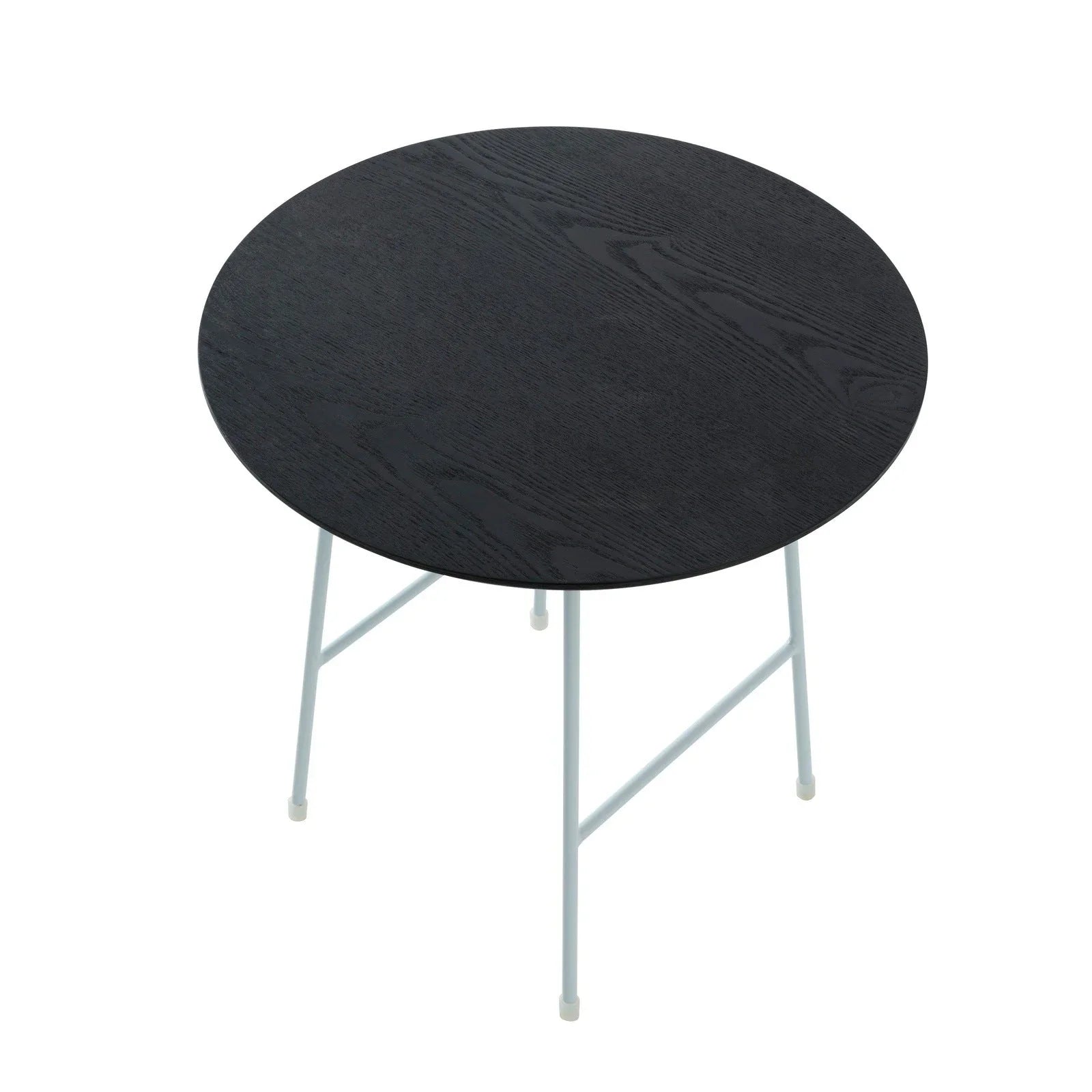 Rossmore Round Side Table with MDF Wood Tabletop in White Steel - Elax Furniture