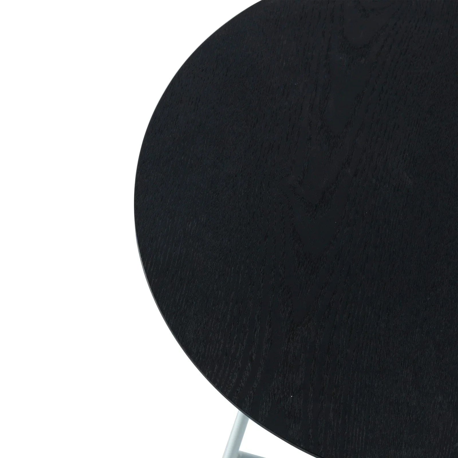 Rossmore Round Side Table with MDF Wood Tabletop in White Steel - Elax Furniture