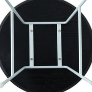 Rossmore Round Side Table with MDF Wood Tabletop in White Steel - Elax Furniture