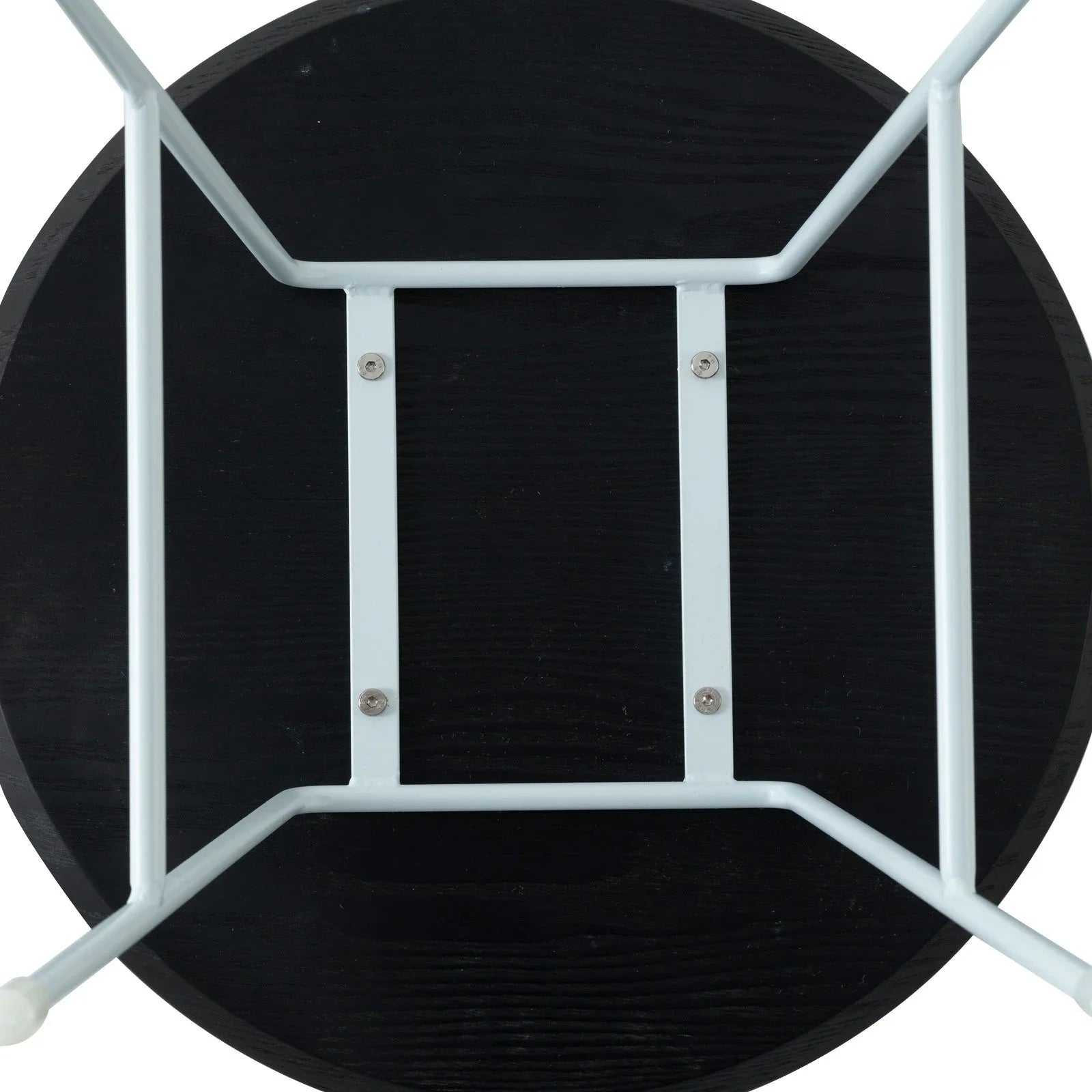 Rossmore Round Side Table with MDF Wood Tabletop in White Steel - Elax Furniture