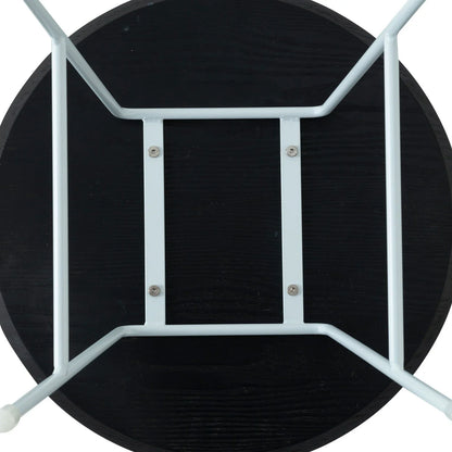 Rossmore Round Side Table with MDF Wood Tabletop in White Steel - Elax Furniture