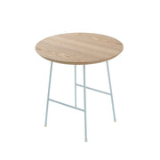 Rossmore Round Side Table with MDF Wood Tabletop in White Steel - Elax Furniture
