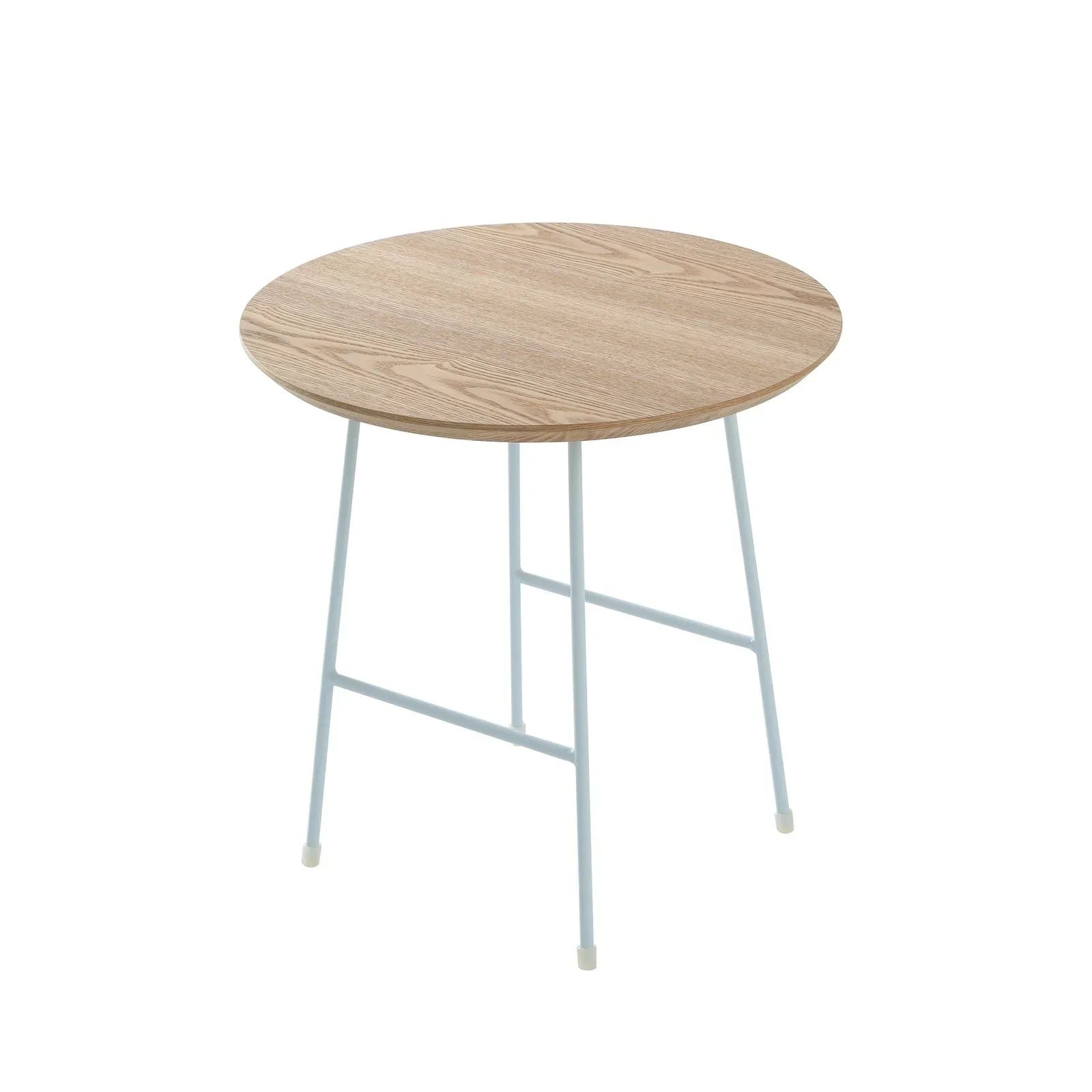 Rossmore Round Side Table with MDF Wood Tabletop in White Steel - Elax Furniture