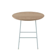 Rossmore Round Side Table with MDF Wood Tabletop in White Steel - Elax Furniture