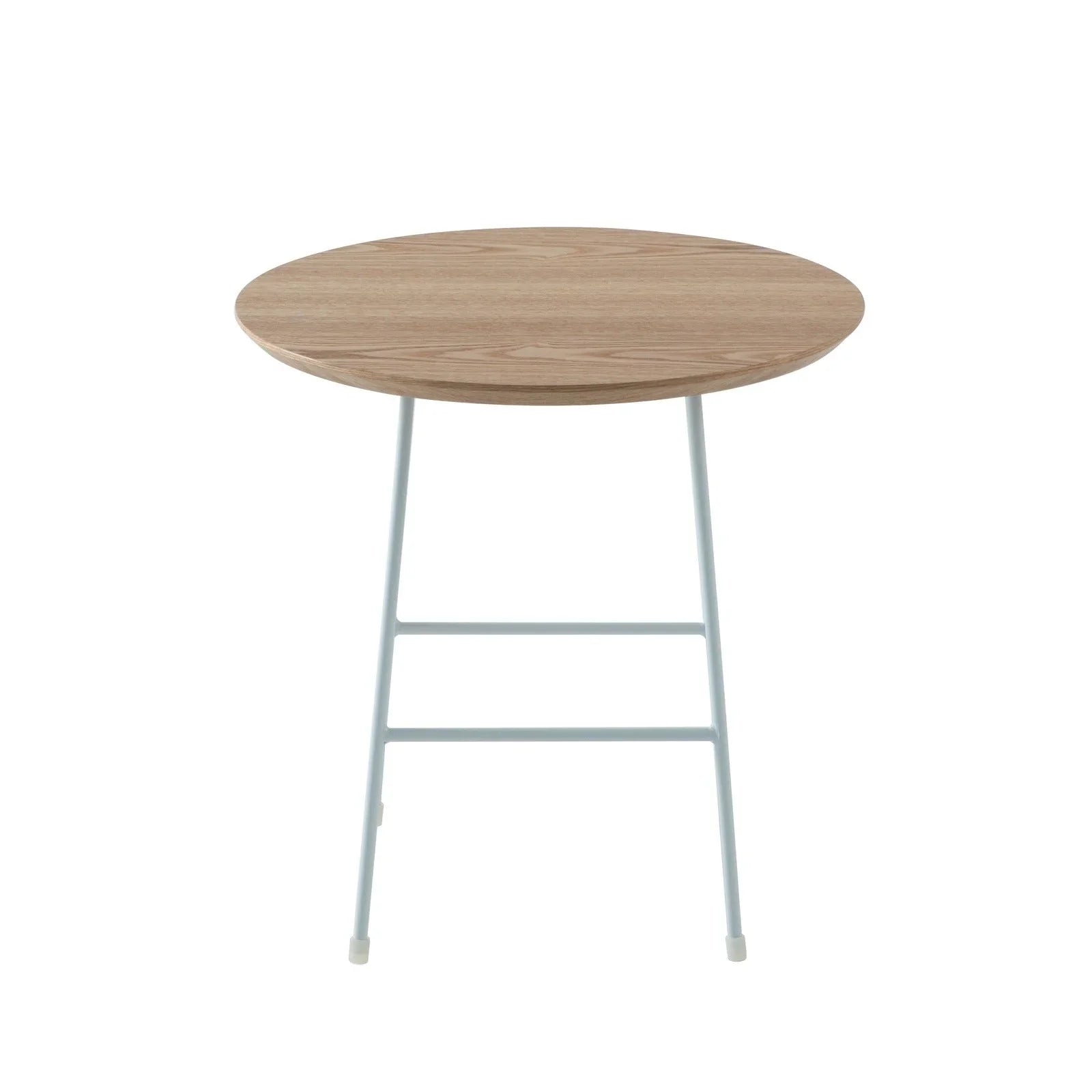 Rossmore Round Side Table with MDF Wood Tabletop in White Steel - Elax Furniture