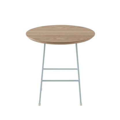Rossmore Round Side Table with MDF Wood Tabletop in White Steel - Elax Furniture