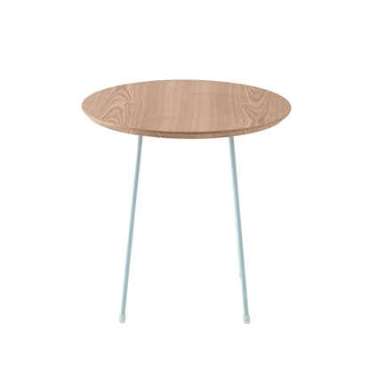 Rossmore Round Side Table with MDF Wood Tabletop in White Steel - Elax Furniture