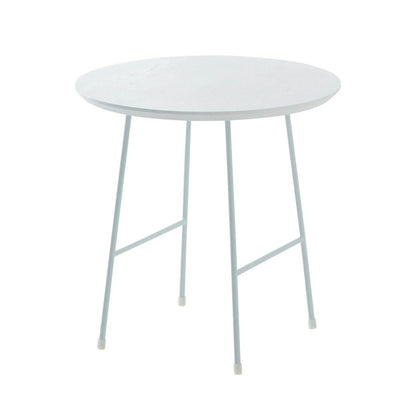 Rossmore Round Side Table with MDF Wood Tabletop in White Steel - Elax Furniture