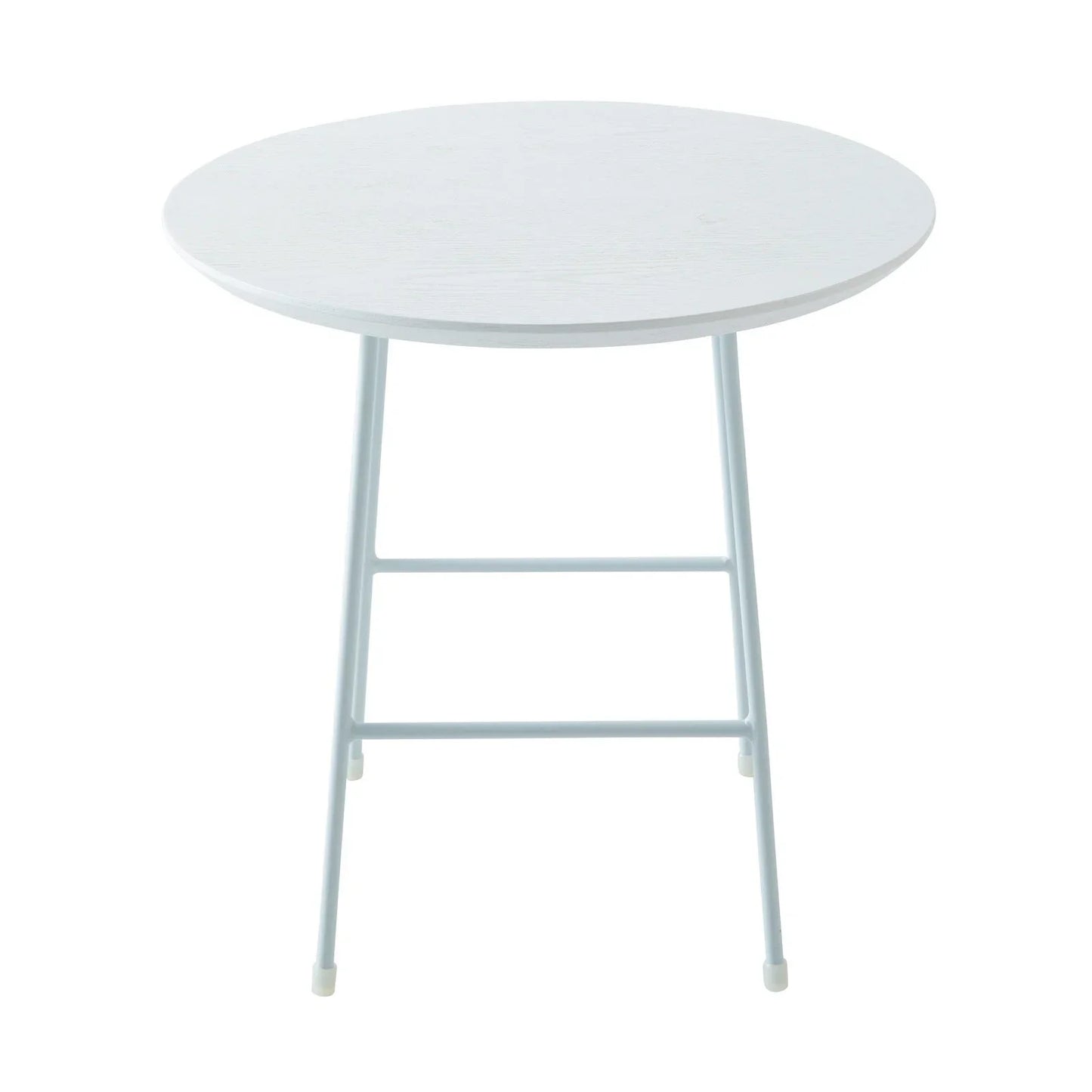 Rossmore Round Side Table with MDF Wood Tabletop in White Steel - Elax Furniture
