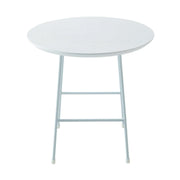 Rossmore Round Side Table with MDF Wood Tabletop in White Steel - Elax Furniture