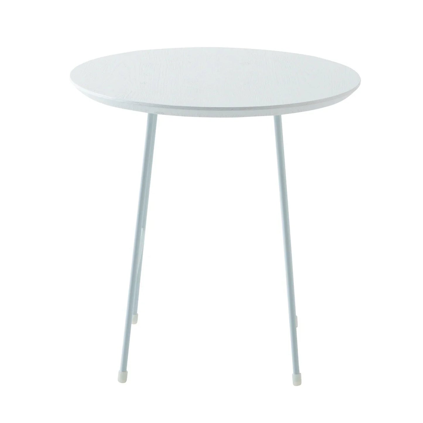 Rossmore Round Side Table with MDF Wood Tabletop in White Steel - Elax Furniture