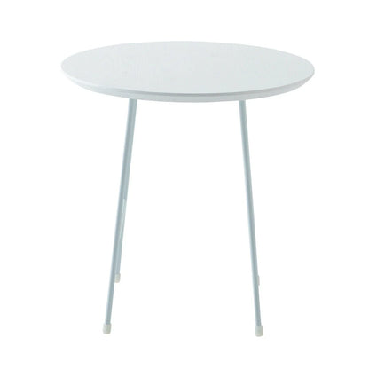 Rossmore Round Side Table with MDF Wood Tabletop in White Steel - Elax Furniture