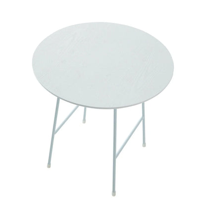 Rossmore Round Side Table with MDF Wood Tabletop in White Steel - Elax Furniture