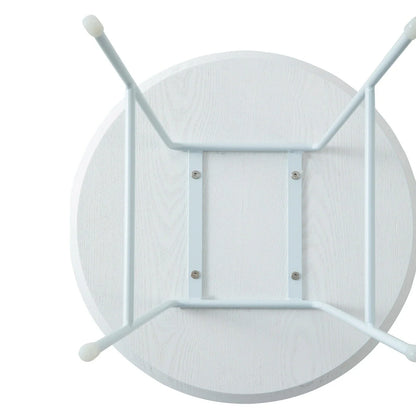 Rossmore Round Side Table with MDF Wood Tabletop in White Steel - Elax Furniture