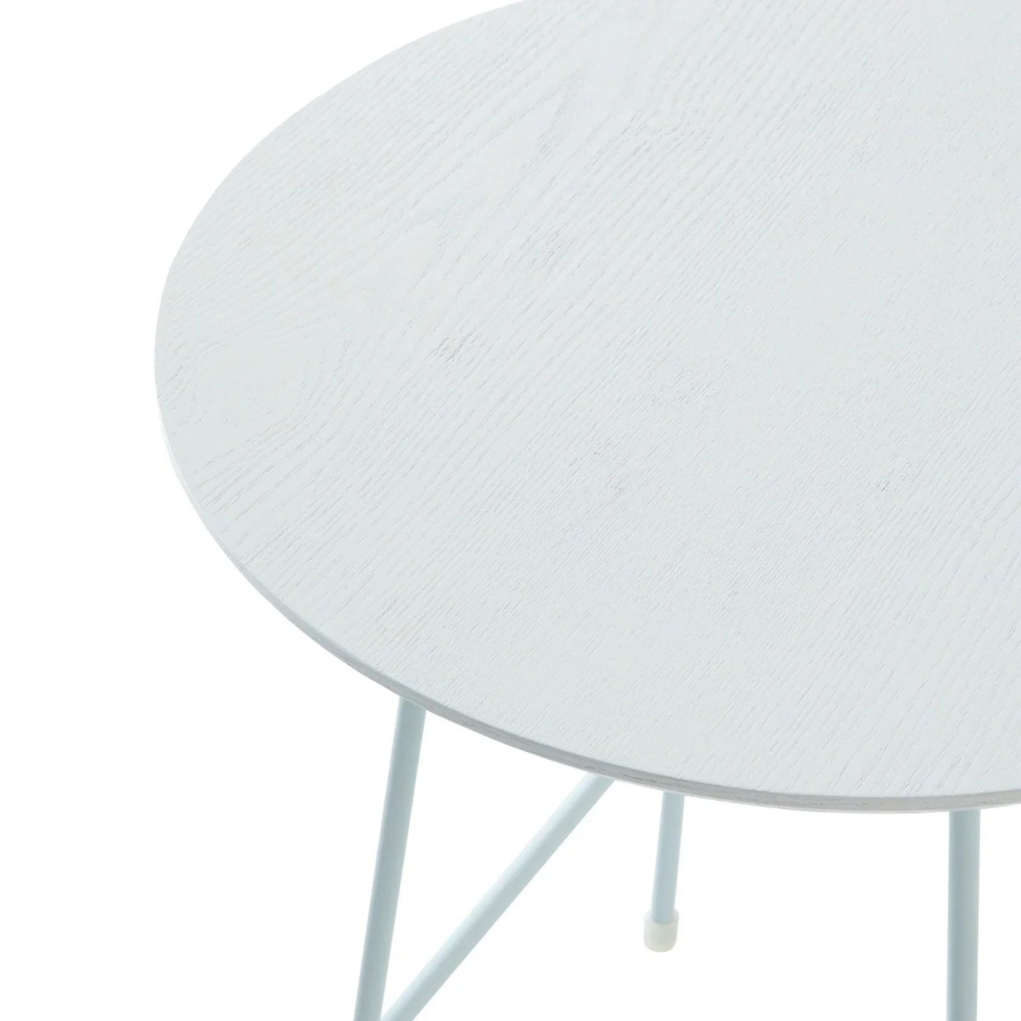 Rossmore Round Side Table with MDF Wood Tabletop in White Steel - Elax Furniture