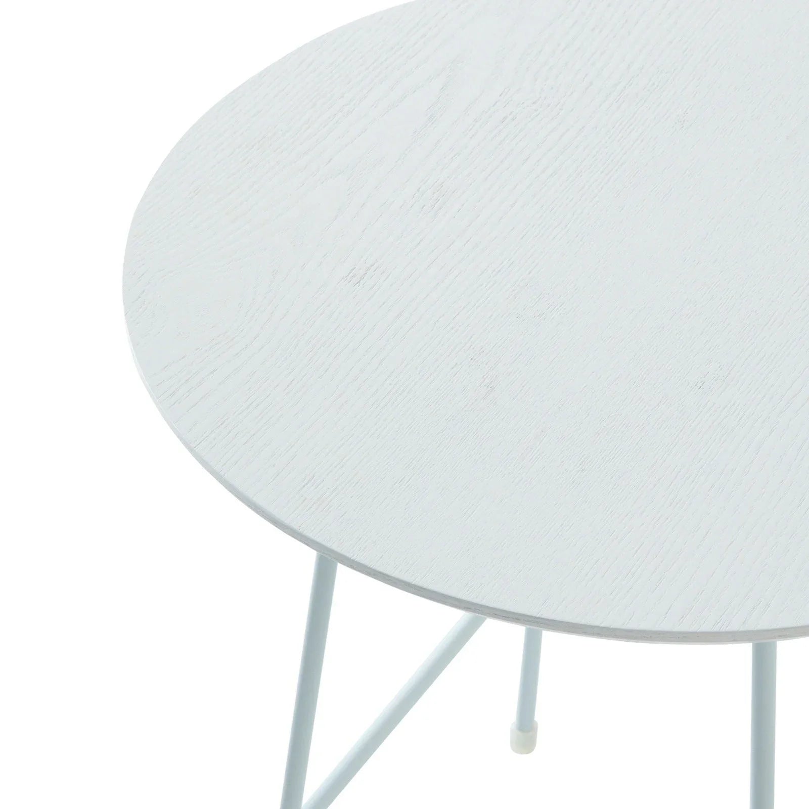 Rossmore Round Side Table with MDF Wood Tabletop in White Steel - Elax Furniture