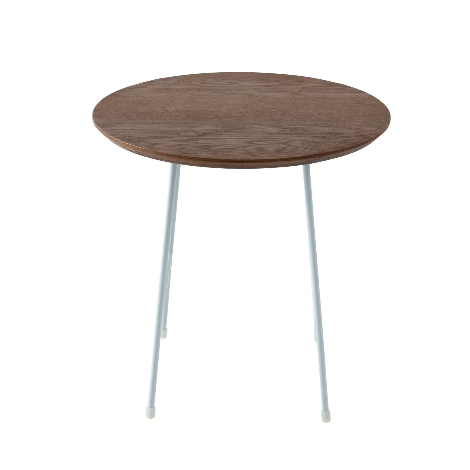 Rossmore Round Side Table with MDF Wood Tabletop in White Steel - Elax Furniture