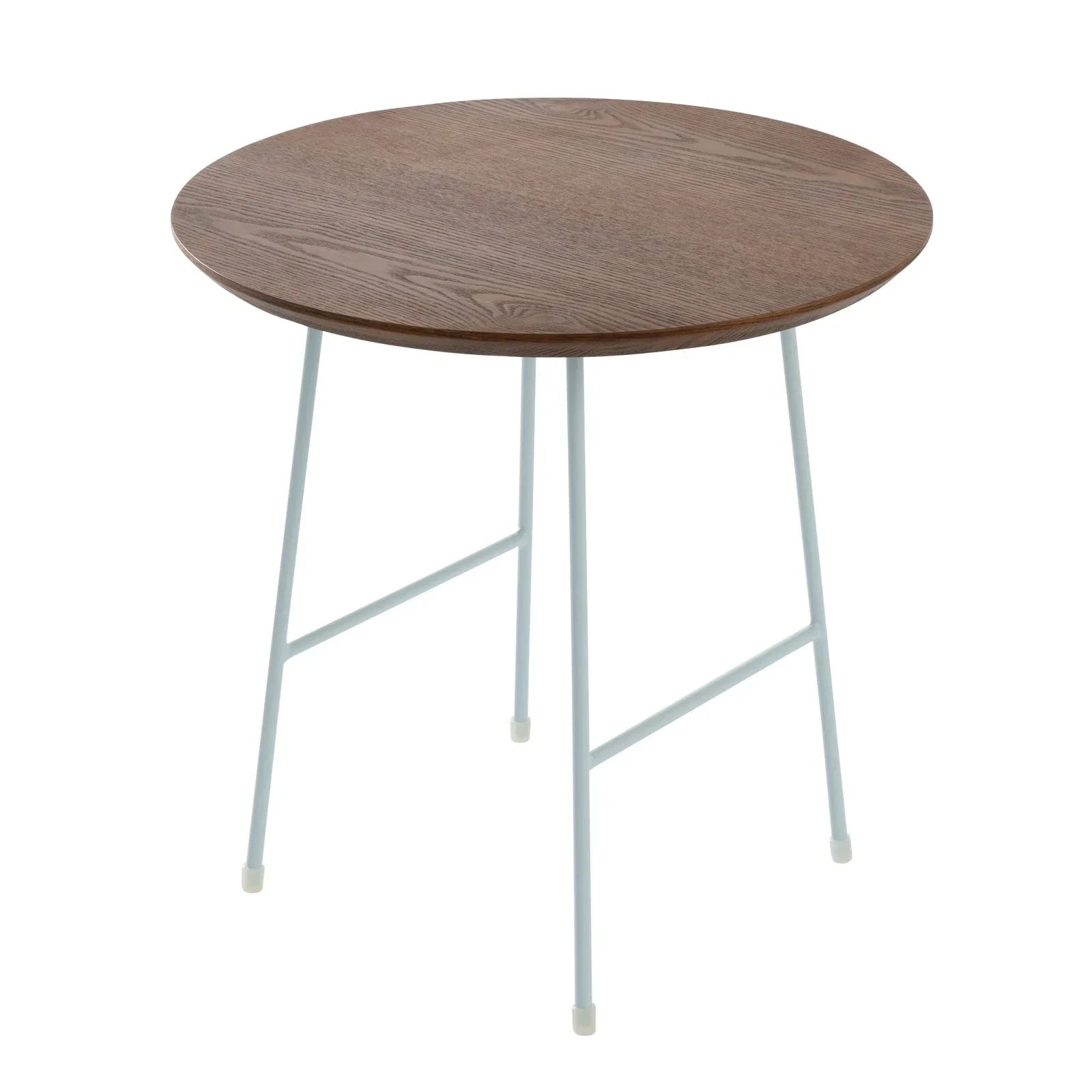 Rossmore Round Side Table with MDF Wood Tabletop in White Steel - Elax Furniture