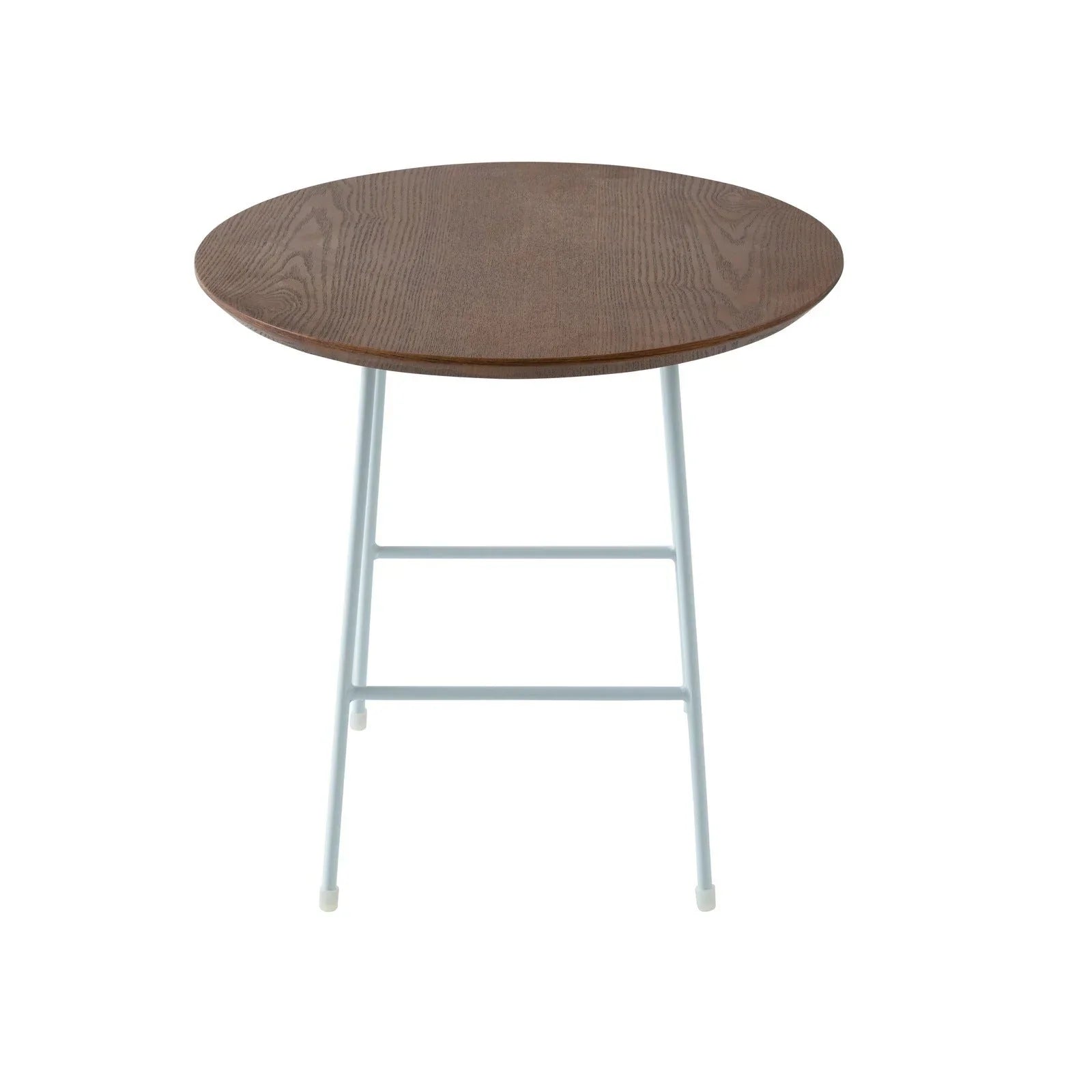 Rossmore Round Side Table with MDF Wood Tabletop in White Steel - Elax Furniture