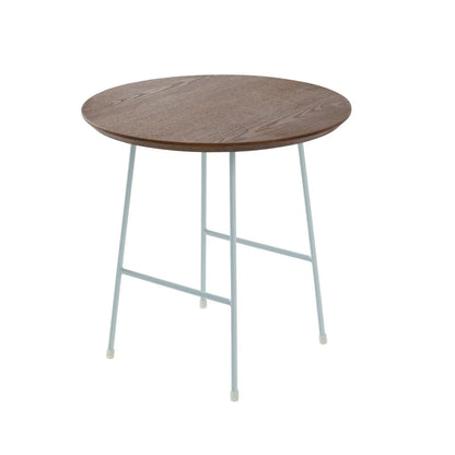 Rossmore Round Side Table with MDF Wood Tabletop in White Steel - Elax Furniture