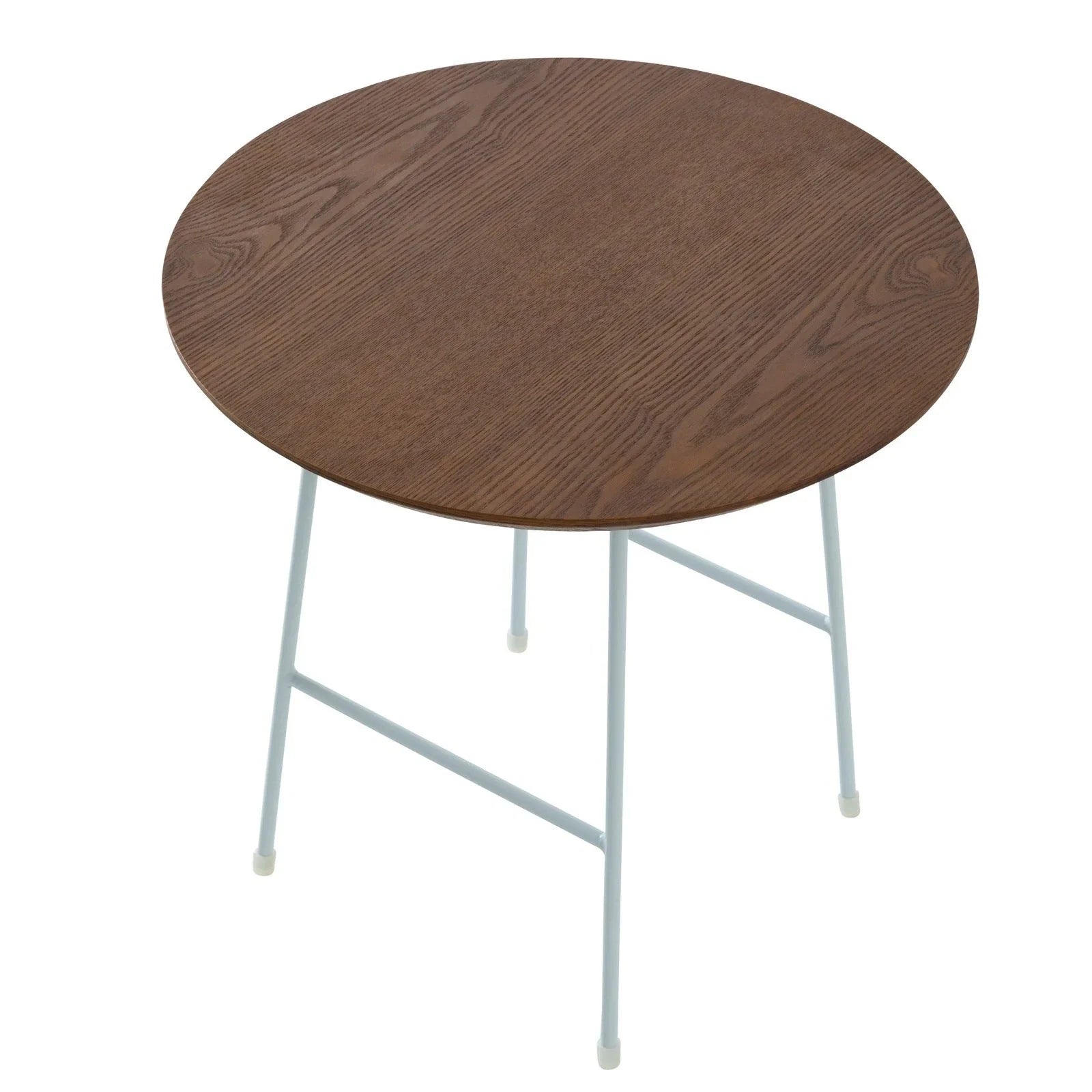 Rossmore Round Side Table with MDF Wood Tabletop in White Steel - Elax Furniture