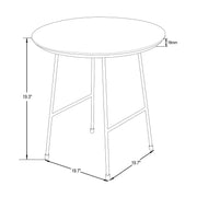 Rossmore Round Side Table with MDF Wood Tabletop in White Steel - Elax Furniture