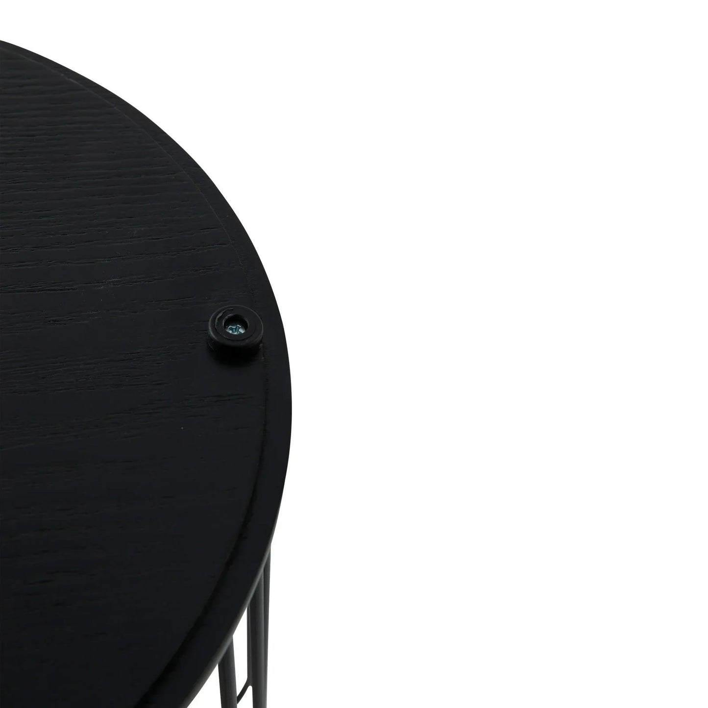 Runswick Round End Table Wood Tabletop With Steel Drum Base for Storage - Elax Furniture