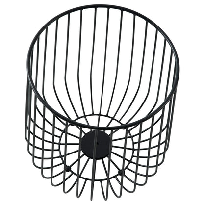 Runswick Round End Table Wood Tabletop With Steel Drum Base for Storage - Elax Furniture