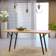 Ravenna 63" Rectangular Dining Table With MDF Tabletop and Metal Y-Shaped Joint Legs - Elax Furniture