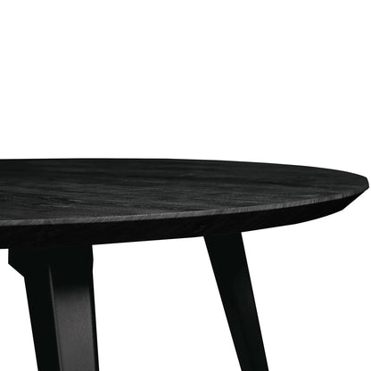 Ravenna 5-Piece Dining Set: 4 Stackable Plastic Chairs & Round Wood Table, Metal Base - Elax Furniture