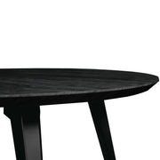 Ravenna 5-Piece Dining Set: 4 Stackable Plastic Chairs & Round Wood Table, Metal Base - Elax Furniture