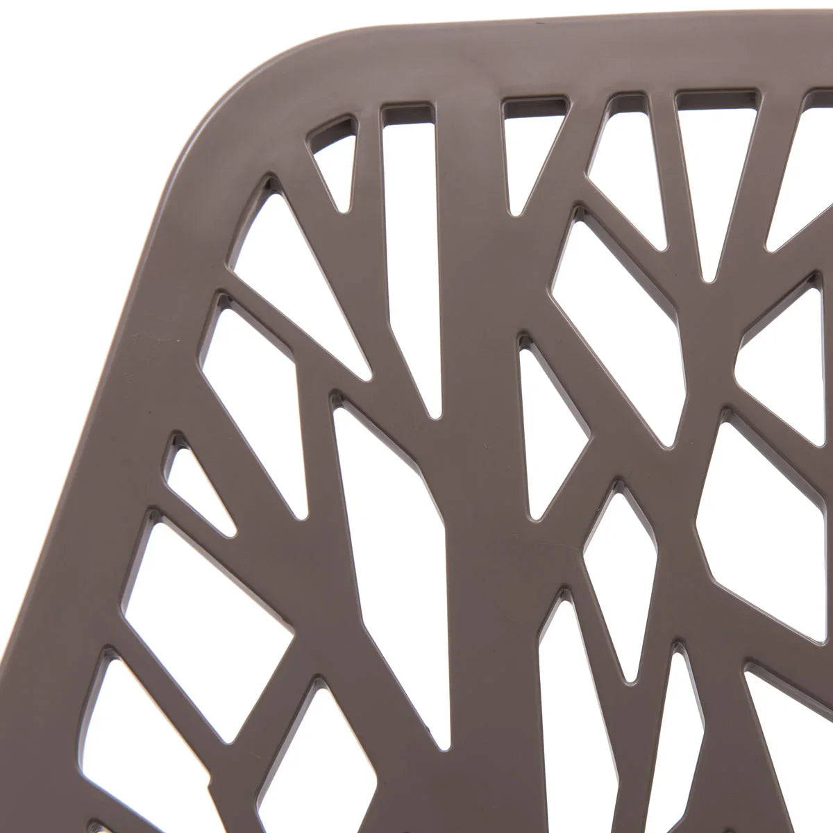 Ravenna 5-Piece Dining Set: 4 Stackable Plastic Chairs & Round Wood Table, Metal Base - Elax Furniture