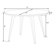 Ravenna Modern Round Wood 47" Dining Table With Metal Legs - Elax Furniture