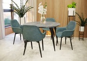 Ravenna Modern Round Wood 47" Dining Table With Metal Legs - Elax Furniture