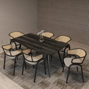 Ravenna 63" Rectangular Dining Table With MDF Tabletop and Metal Legs - Elax Furniture
