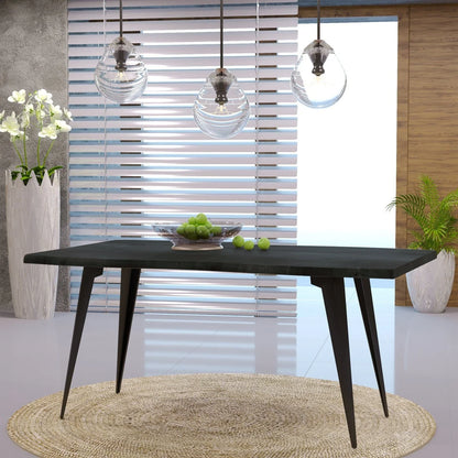 Ravenna 63" Rectangular Dining Table With MDF Tabletop and Metal Legs - Elax Furniture