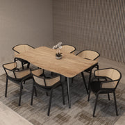 Ravenna 63" Rectangular Dining Table With MDF Tabletop and Metal Legs - Elax Furniture