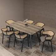 Ravenna 63" Rectangular Dining Table With MDF Tabletop and Metal Legs - Elax Furniture