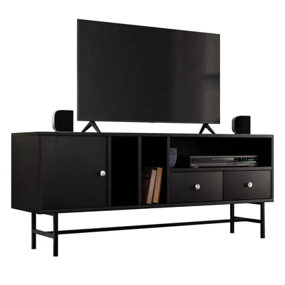 Rochester Modern Rectangular TV Stand: Enclosed Storage & Powder-Coated Iron Legs - Elax Furniture