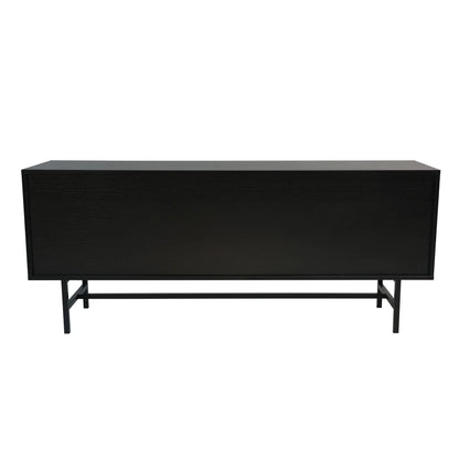 Rochester Modern Rectangular TV Stand: Enclosed Storage & Powder-Coated Iron Legs - Elax Furniture