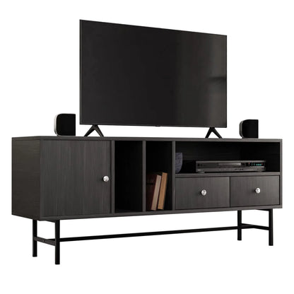 Rochester Modern Rectangular TV Stand: Enclosed Storage & Powder-Coated Iron Legs - Elax Furniture
