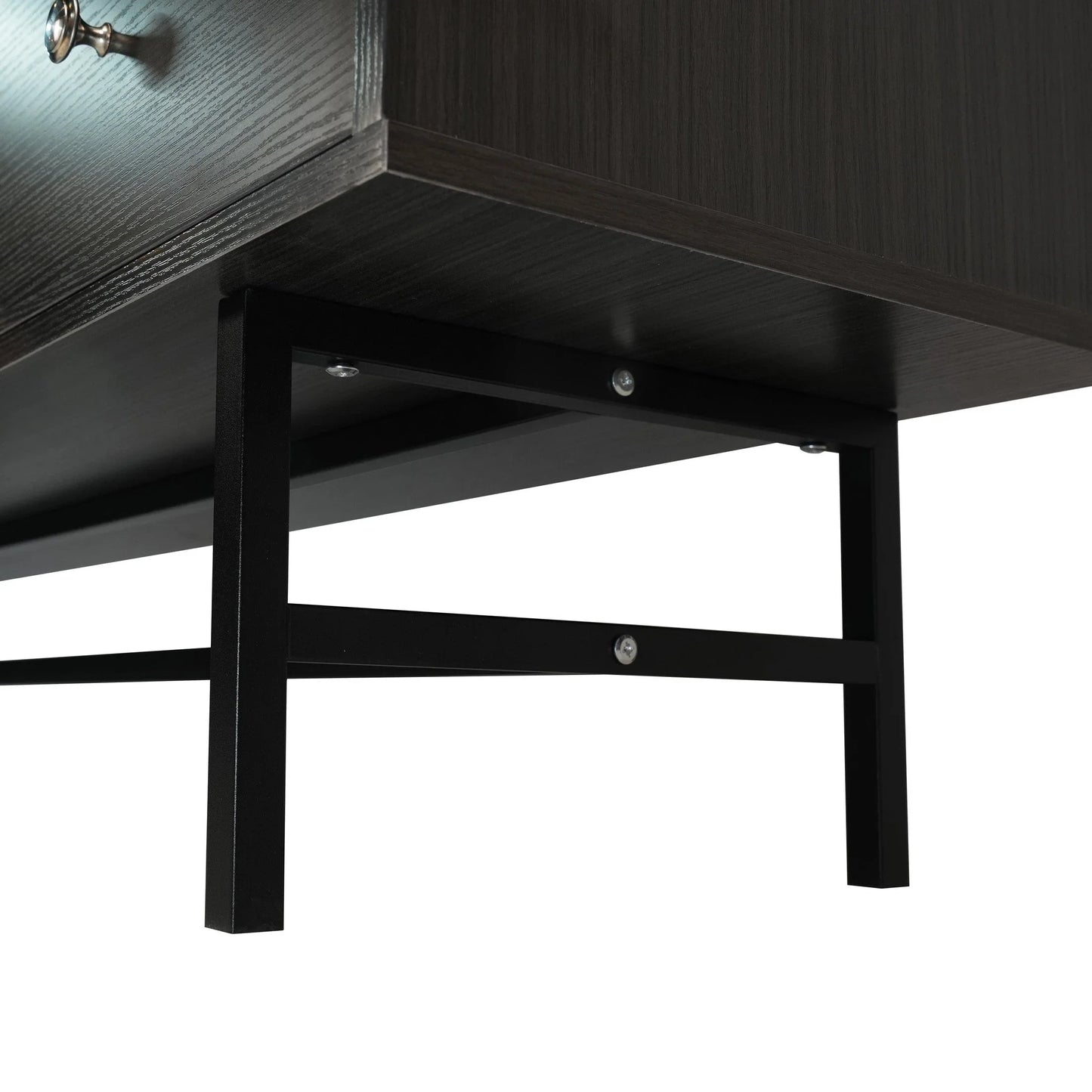 Rochester Modern Rectangular TV Stand: Enclosed Storage & Powder-Coated Iron Legs - Elax Furniture