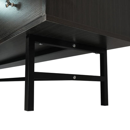 Rochester Modern Rectangular TV Stand: Enclosed Storage & Powder-Coated Iron Legs - Elax Furniture